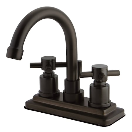 Kingston Brass KS8665DX Concord 4" Centerset Bathroom Faucet W/ Brass Pop-Up, Bronze KS8665DX